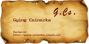 Gying Csinszka névjegykártya
